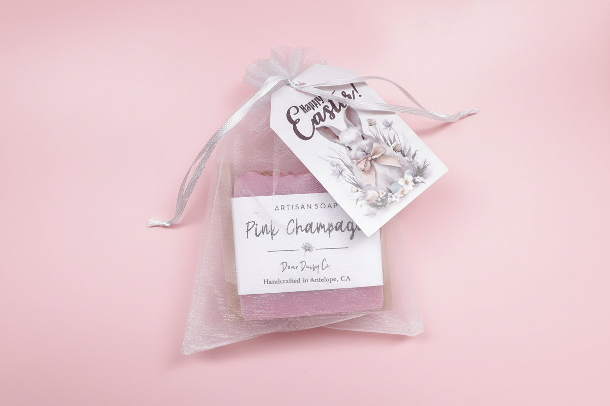 Easter Gift Bag - Pink Champagne Soap + Draining Soap Dish